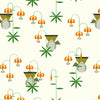 Lillies and Ruffed Grouse Poplin