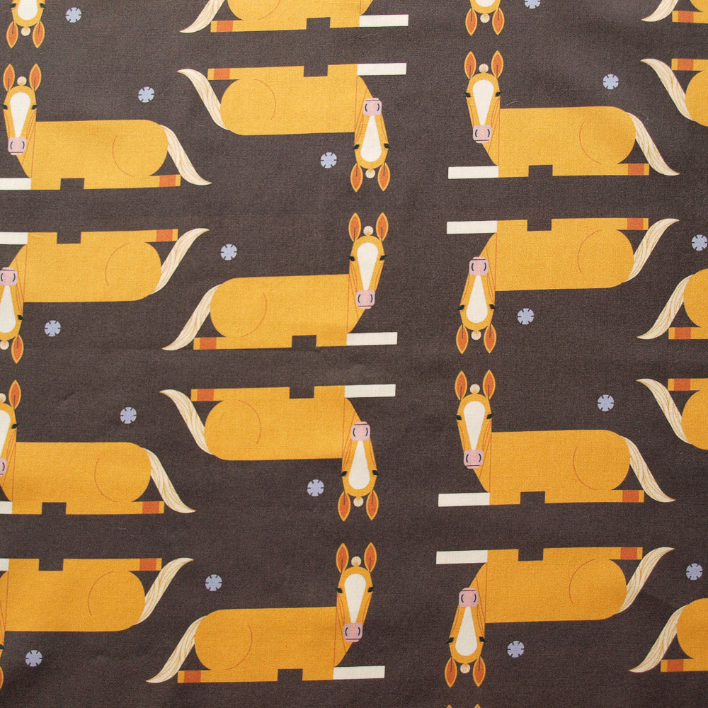 Resting Horse Brown Poplin