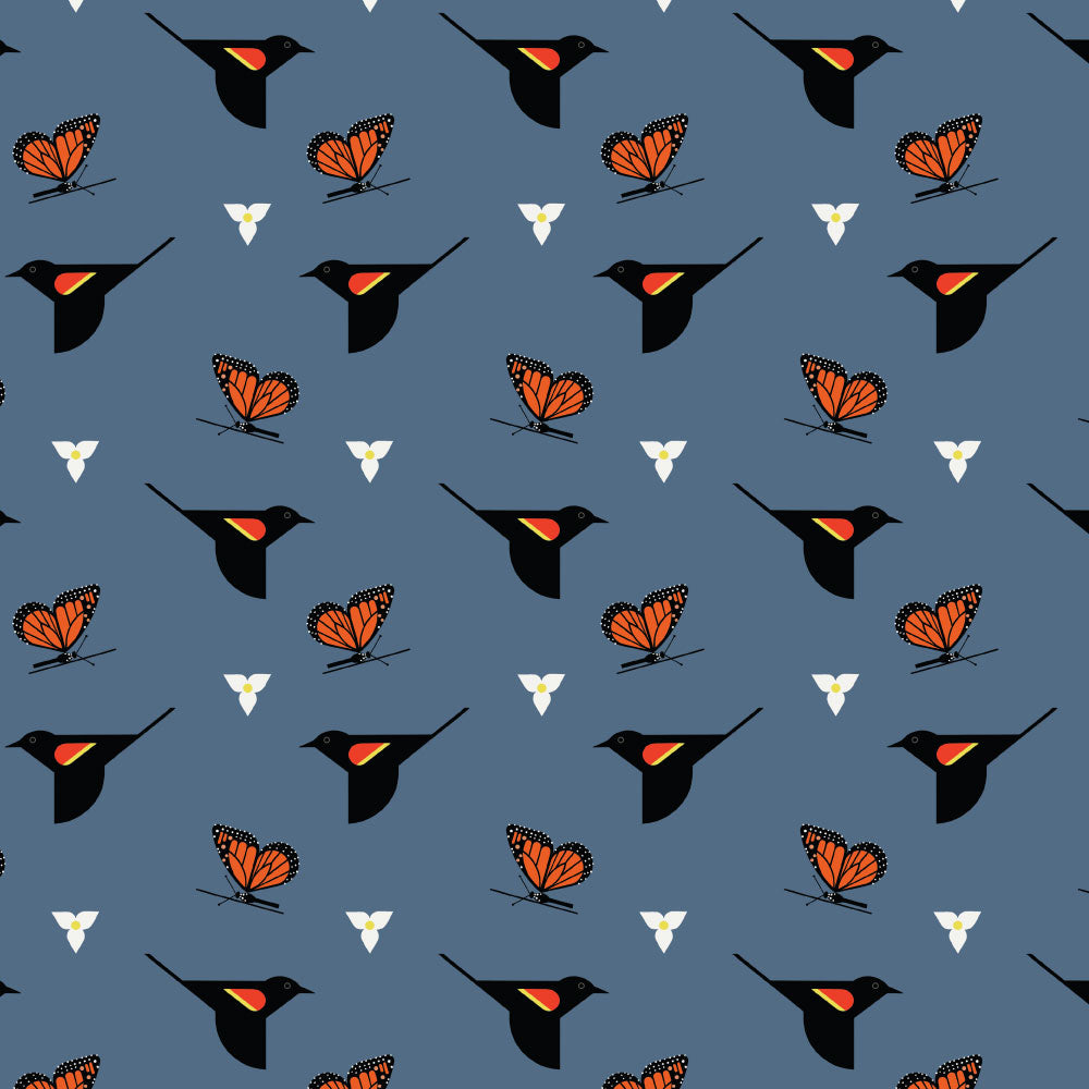 Shaker Lakes Bird and Butterfly Poplin