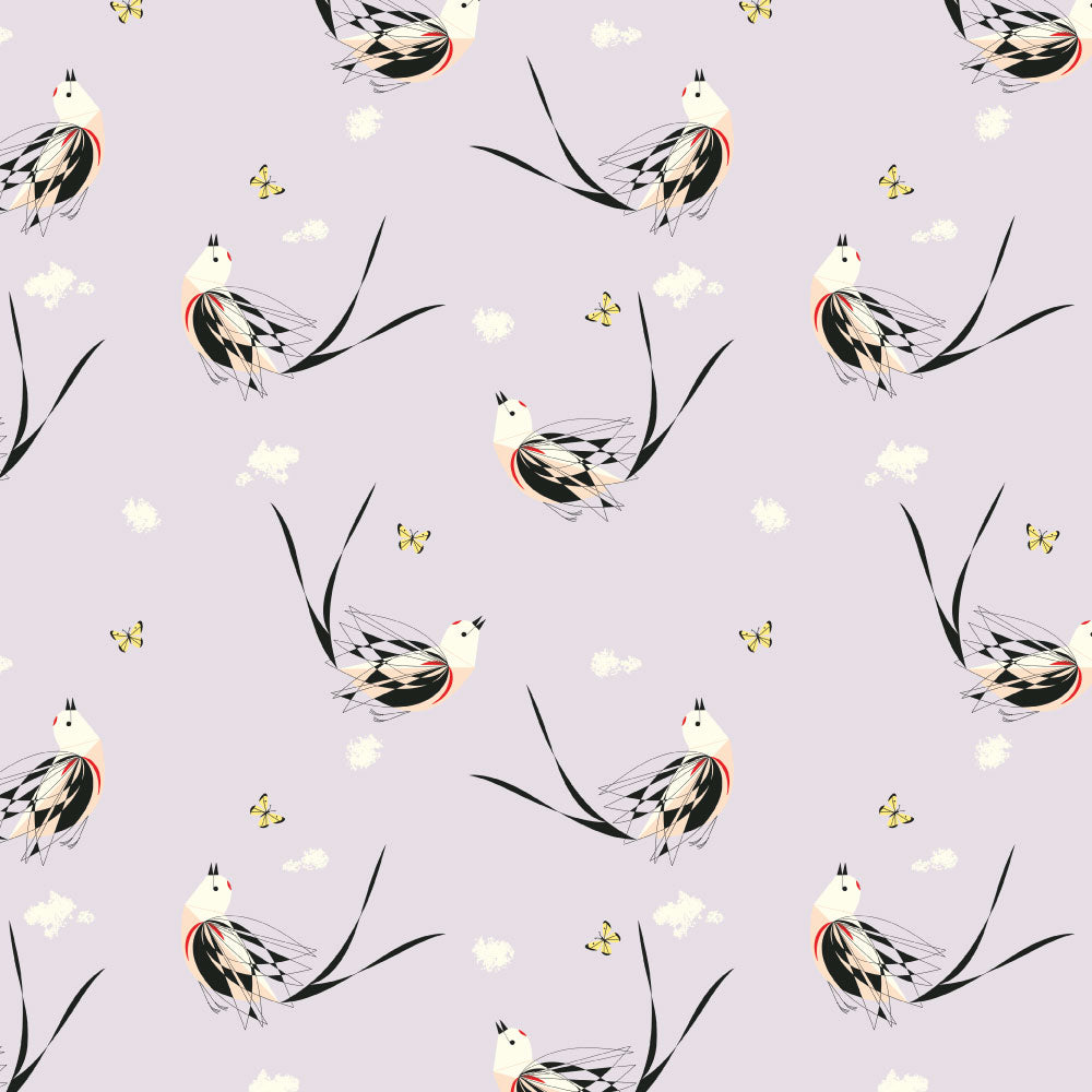 Mini Black Scissor Tailed Flycatcher Poplin