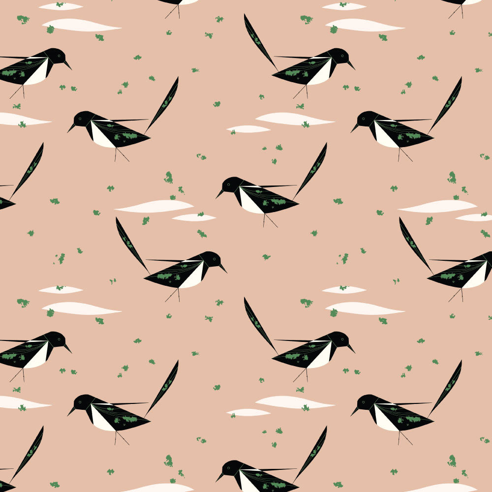 Mini Black Billed Magpie Poplin