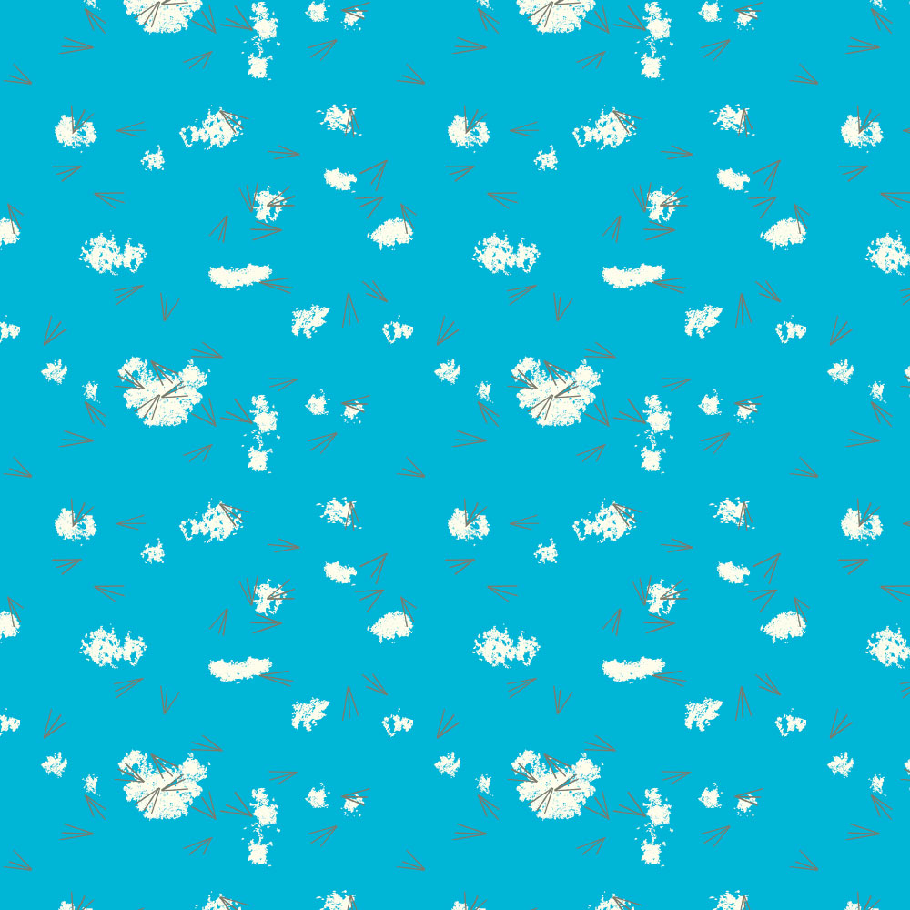 Mini Tracks Blue Poplin