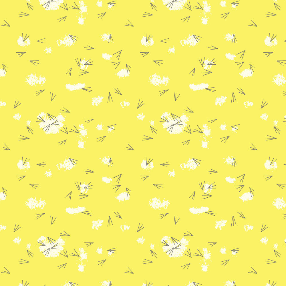 Mini Tracks Yellow Poplin