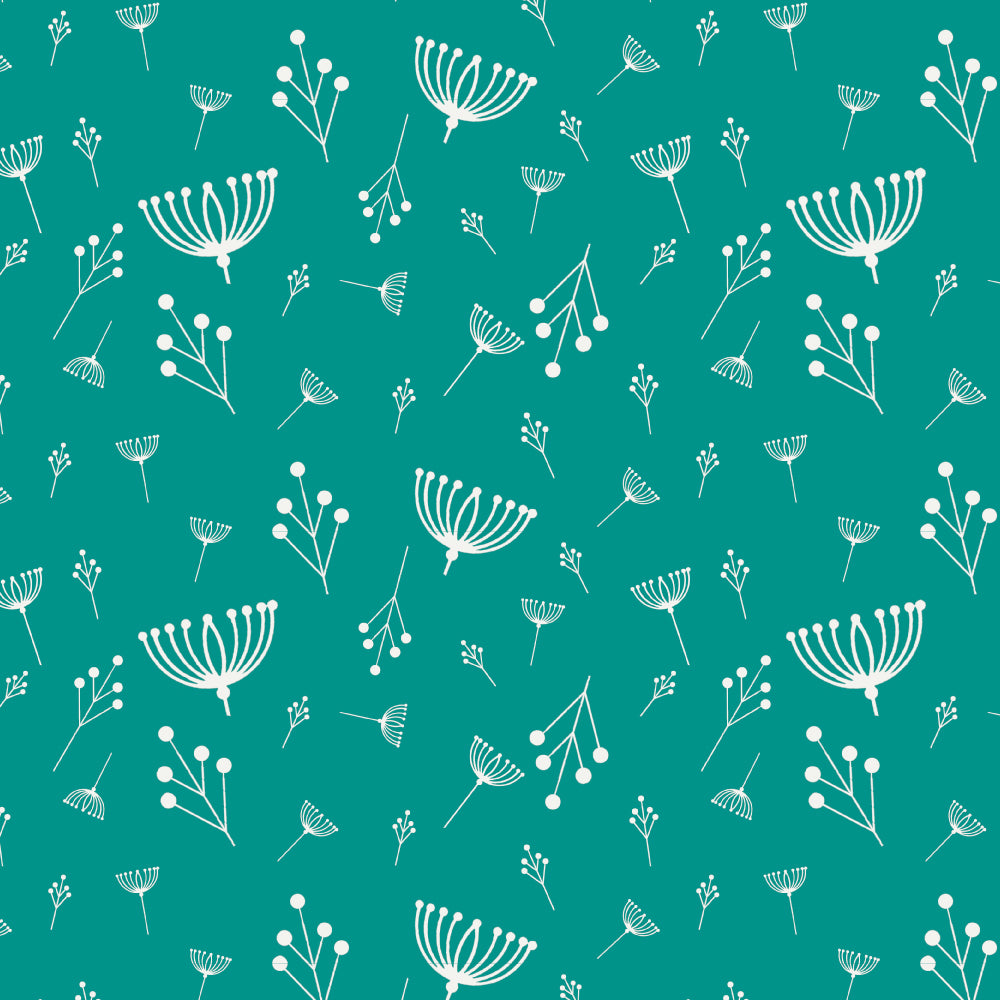 Twigs Teal Poplin