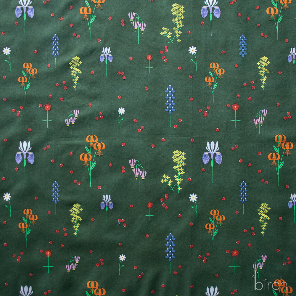 Sierra in Bloom Deep Forest Poplin