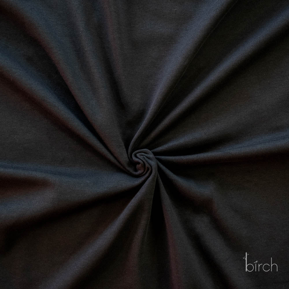 Black Solid Interlock Knit
