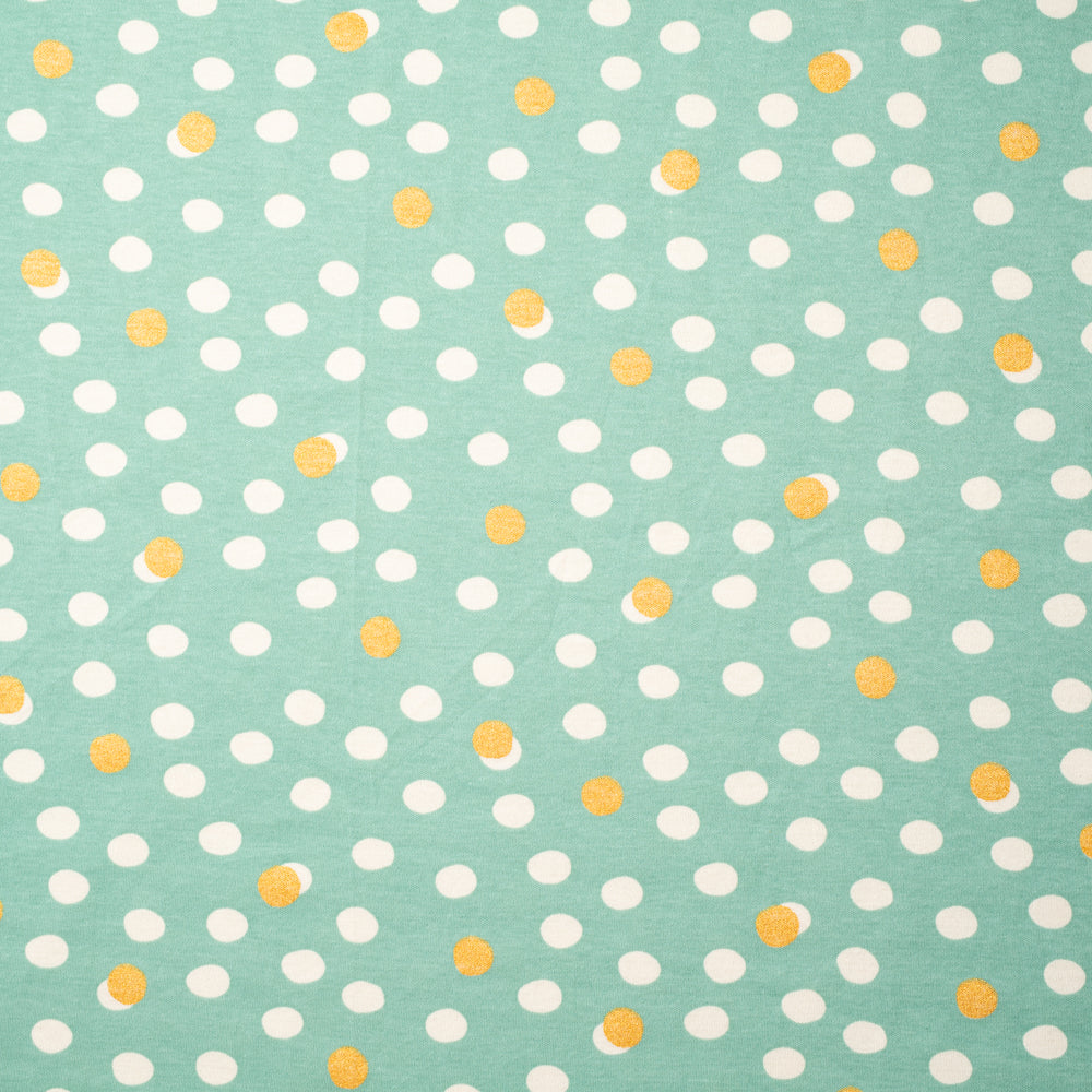 Mochi Dot Mineral / Metallic Gold Interlock Knit