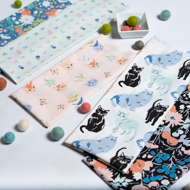 Kitty Garden Fat Quarter Bundle, 5 Total