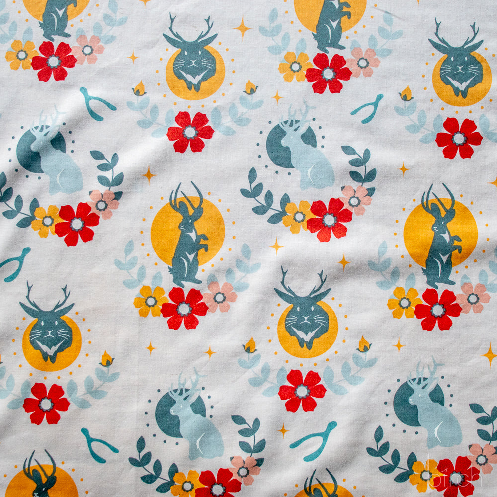 jackalope vintage cream fabric