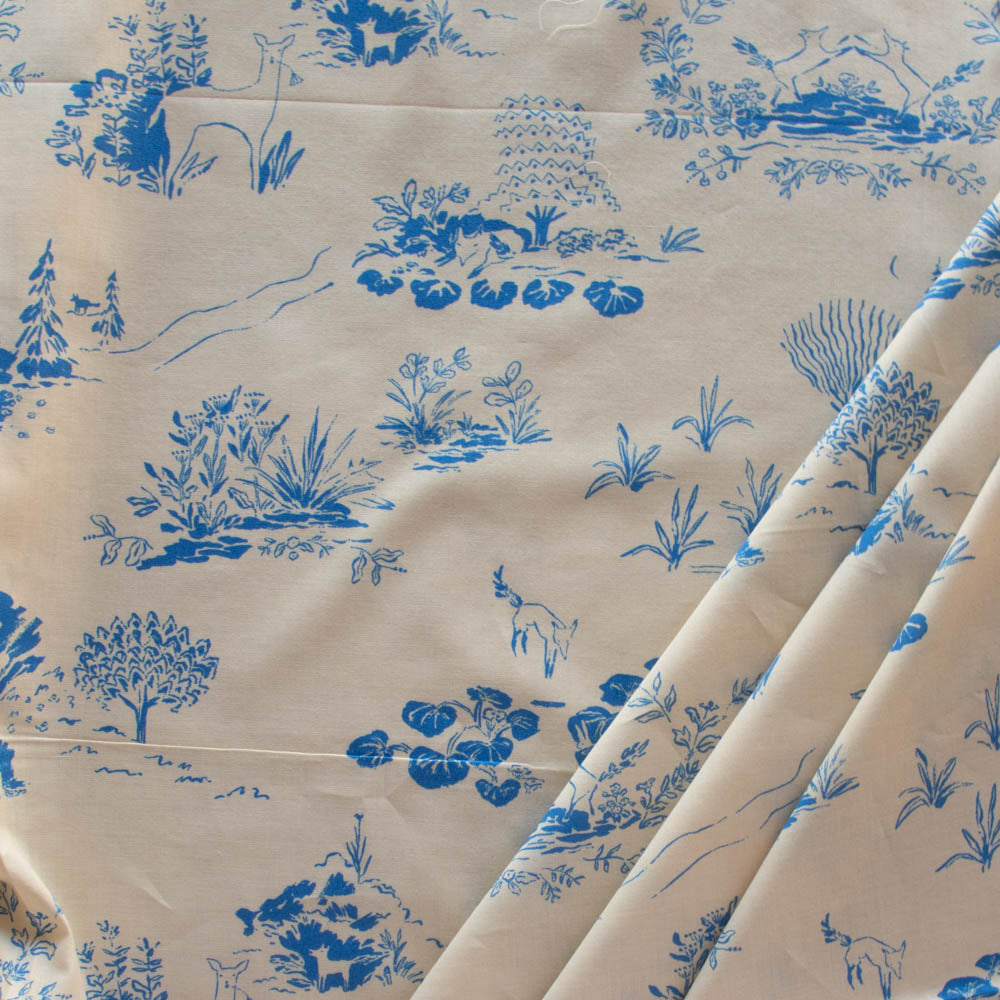 Fox Toile Forget Me Not LAWN