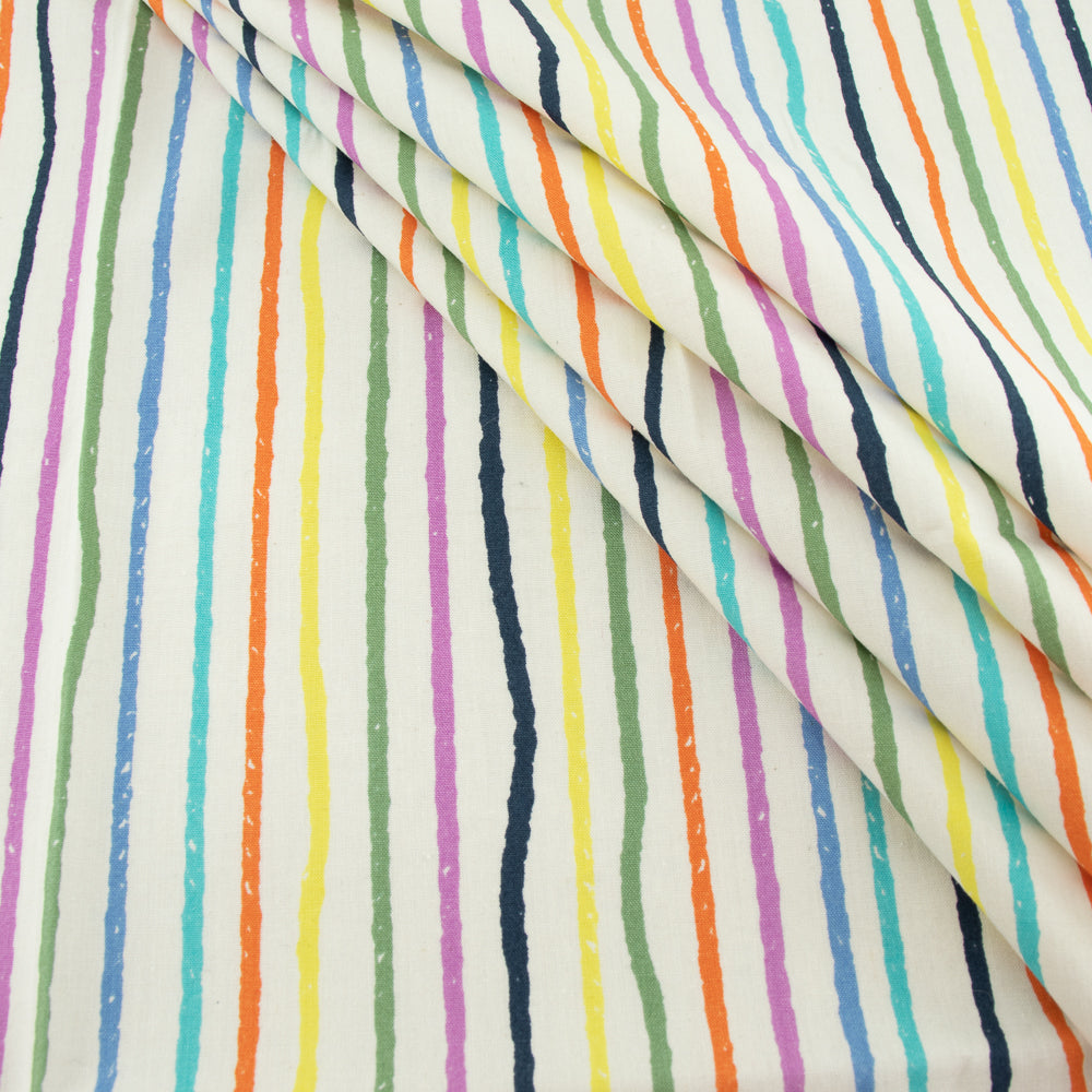 Yarn Stripe Bright Multi Poplin