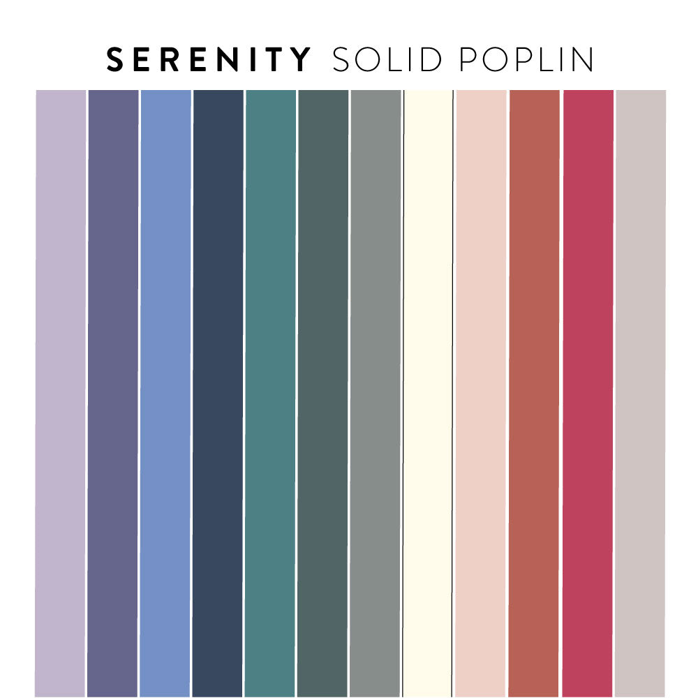 Serenity Solid Poplin Fat Quarter Bundle, 12 Total