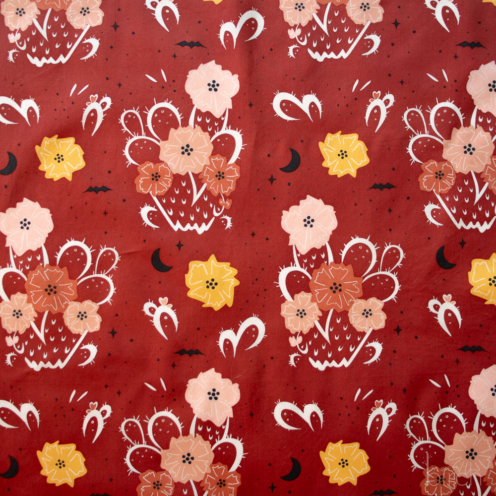 Night Cactus Terra Cotta  Poplin