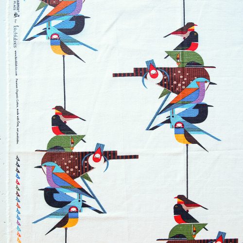 BK-CH-363 - Large Birds Barkcloth Charley Harper Discovery Place
